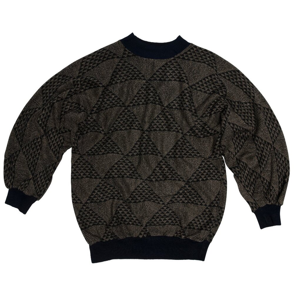 SPADER DAM (Sweden) Vintage Intarsia Crew Neck Jumper : M